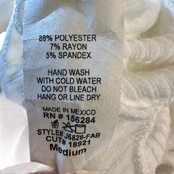 White Textured Ruffle Sleeve Romper Womens M Tie Waist Soft Girl Summer Playsuit - Picture 6 of 11